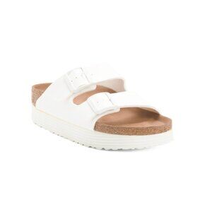 BIRKENSTOCK White Made In Portugal Arizona Platform Sandals
